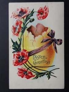 Embossed Poppies Postcard: Easter Greeting c1908 A.S.B. 142 - Donation to R.B.L.