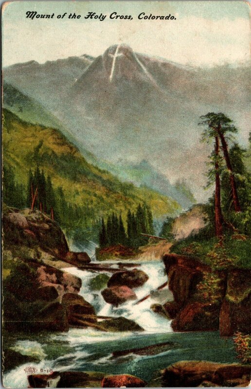 Vtg 1910 Mount Of The Holy Cross Mountain Colorado Co Antique Postcard