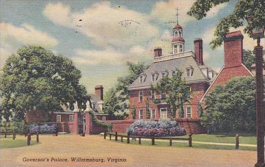 Virginia Williamsburg Governors Palace 1957