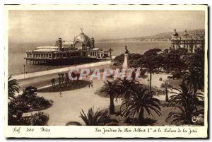 Postcard Old Nice Gardens of King Albert I and the Palais de la Jetee