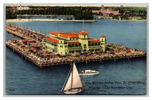 Vintage 1940's Postcard Boats The Million Dollar Pier St. Petersburg Florida