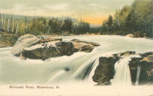 Waterbury Vermont  Winooski River Litho Postcard Unused to E L Hopkins