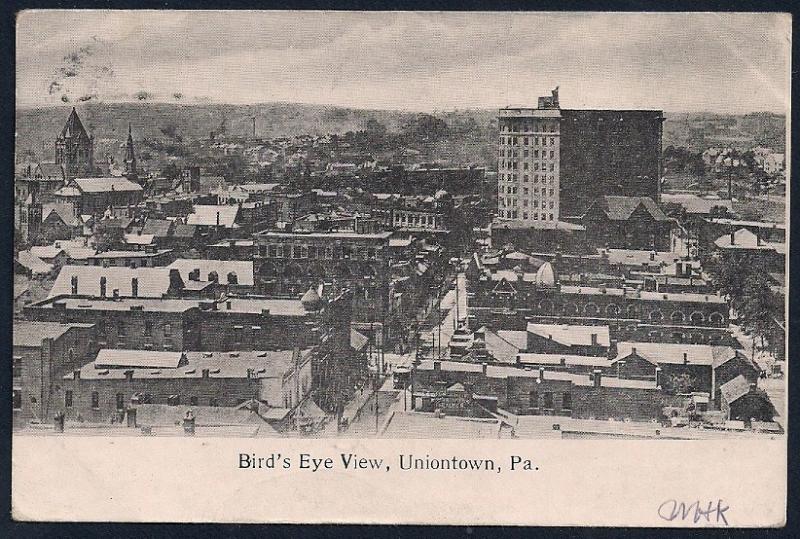 Bird's Eye View Uniontown Pennsylvania used c1907