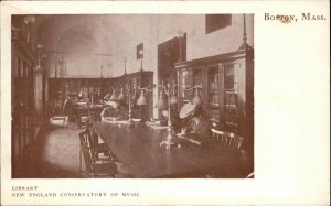 Boston MA New England Conservatory of Music Library c1940s-50s Postcard