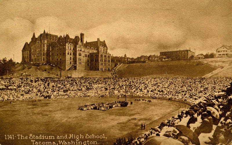 WA - Tacoma. The Stadium & High School circa 1911