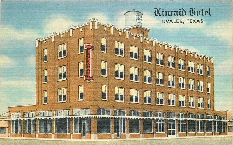 Kincaid Hotel roadside Uvalde Texas Teich Postcard Teich linen 20-323