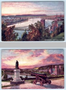 2 Tuck Postcards INVERNESS, SCOTLAND ~ Views from Castle CATHEDRAL Bridge c1910s