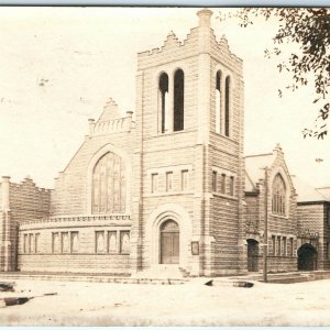 c1920s Sterling, IL Church Building Unknown RPPC Real Photo Postcard Childs A52