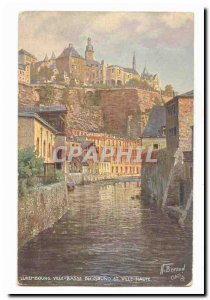 Luxembourg Old Postcard Lower City Grund and Uptown