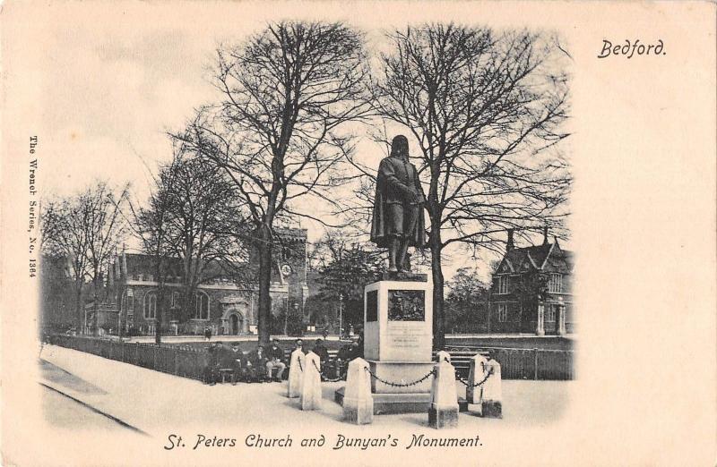 BR97413 the wrench 1364 bedford st peters church and bunyan s monument  uk