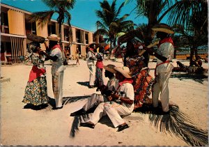 Postcard Netherlands Curacao Hazeleger's Flamboyant Beach Hotel Dancing Group