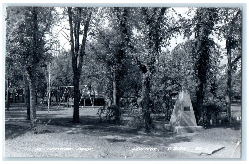 c1950s View Of Westerman Park Lennox South Dakota SD RPPC Photo Vintage Postcard