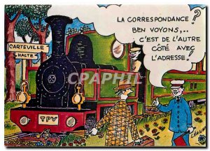 Postcard Modern Carteville Train