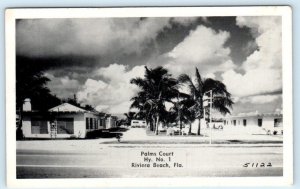 RIVIERA BEACH, Florida FL ~ Roadside Motel PALMS COURT  c1960s Postcard