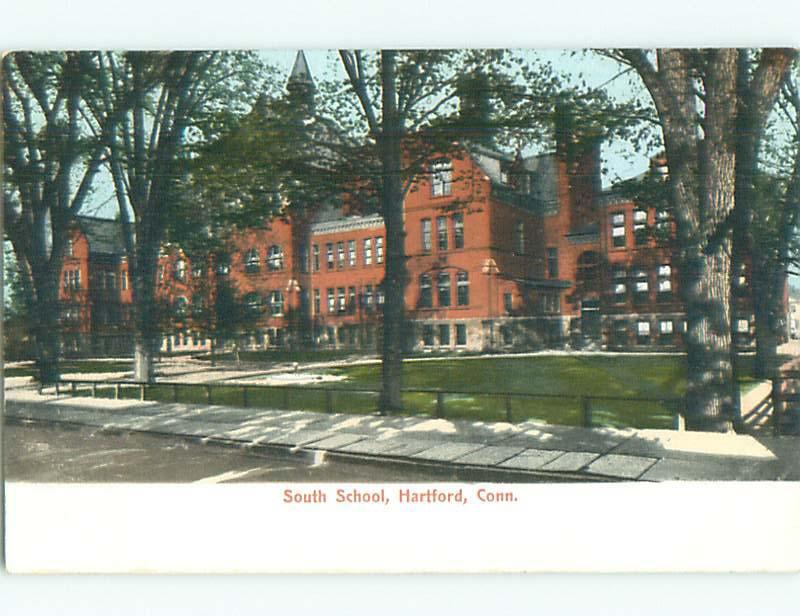 Unused Pre-1907 SOUTH SCHOOL Hartford Connecticut CT n5219