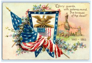 Raphael Tuck Civil War Patriotic Flag Memorial Postcard (FW7)