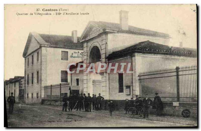 Postcard Old Army Barracks Castres Villegoudou 116th District of heavy & # 39...