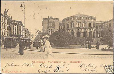 norway, CHRISTIANIA, Storthinget, Carl Johansgade, TRAM