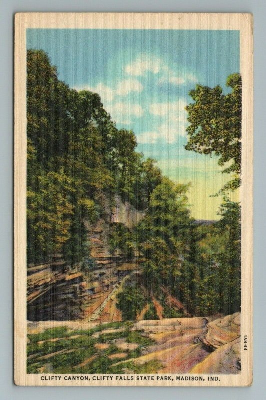 Clifty Canyon, Clifty Falls State Park, Madison Indiana Postcard 