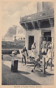 Postcard Sacrifice Monkey Temple Benares India