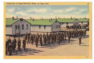 3 Camp Edwards Cape Cod MA Military Base Postcards Bayonet Drill Inspection