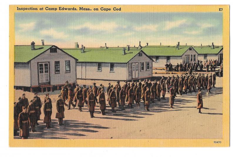 3 Camp Edwards Cape Cod MA Military Base Postcards Bayonet Drill Inspection