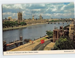 Postcard The Houses of Parliament and River Thames, London, England