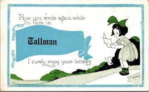 Three Postcards Children Greetings from Tallman, Michigan~4502