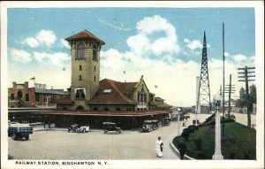 BINGHAMTON NY Railway Train Station c1920 Postcard