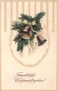 BG14854 fir branch bell embossed  christmas weihnachten  germany