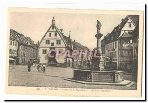 Obernai Postcard Old Place de la République Fontaine Sainte Odile