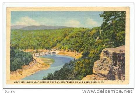 View from Lover's Leap, showing new Kanawha Power Co. Dam on New River, West ...