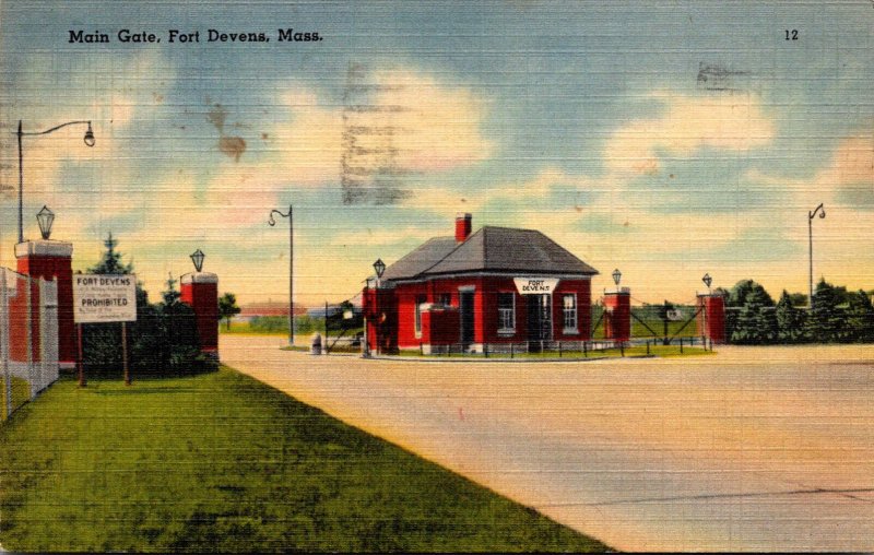 Massachusetts Fort Devens Main Gate 1944