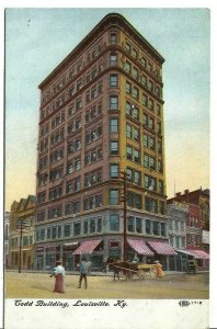 CG-003 KY Louisville Todd Building Horse Wagon Divided Back Postcard 1909