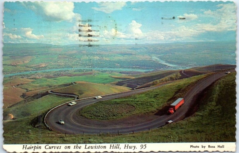 Postcard - Hairpin Curves on the Lewiston Hill, Hwy. 95 - Idaho