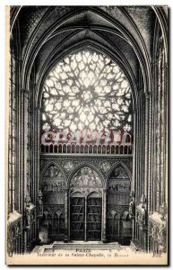 Old Postcard Paris Interior of the Holy Chapel The Rose Window