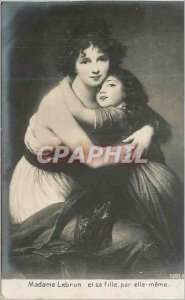 Postcard Old Mrs. Lebrun and her Daughter By The Meme