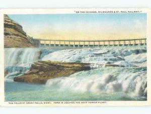 Unused W-Border WATERFALL SCENE Great Falls Montana MT E4376