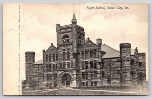Sioux City Iowa~Front of High School Building~Vintage Postcard