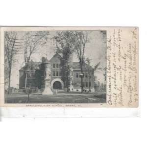 UDB Postcard - Spaulding High School - Barre,Vermont 1906