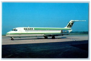 c1950's Ozark International Aviation Passenger Airplane Advertising Postcard