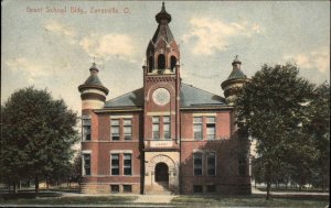 Zanesville Ohio OH Grant School Building c1910 Vintage Postcard