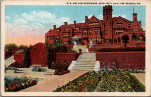 USA R.B Mellon Residence Pittsburgh Pennsylvania Postcard 09.60