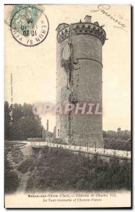 Old Postcard Mehun sur Yevre Charles Chateau La Tour and restored path of aeces