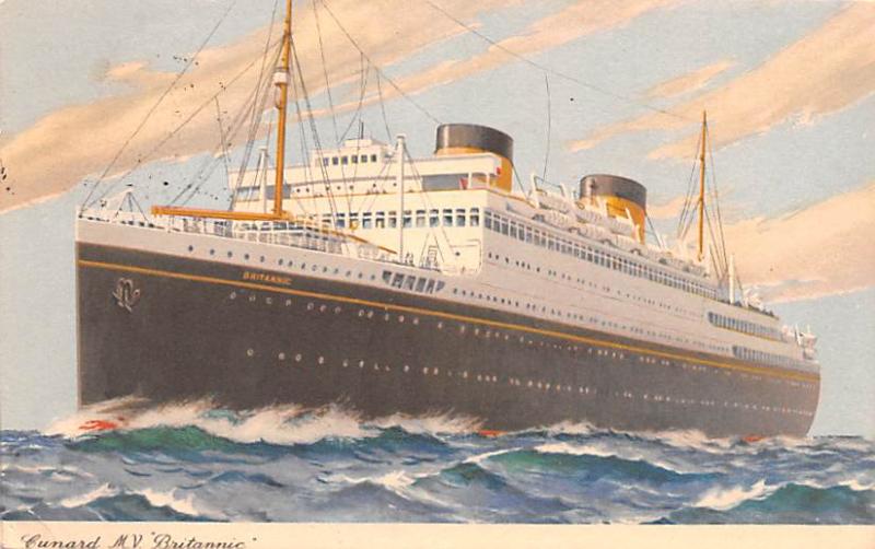 Cunard MV Britannic Ship Writing on back 