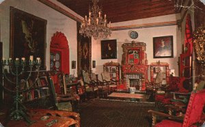 Vintage Postcard 1965 Aspect Living Room Casa Del Risco San Angel Mexico City