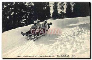 Old Postcard of Sports & # 39hiver Skiing Bobsleigh