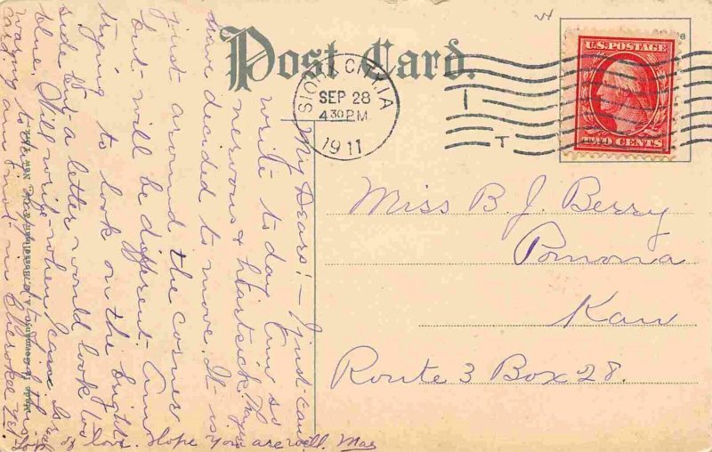 Main Street Looking West Cherokee Iowa 1911 postcard