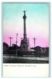 c1910's Soldiers And Sailors Monument Des Moines Iowa IA Antique Postcard 