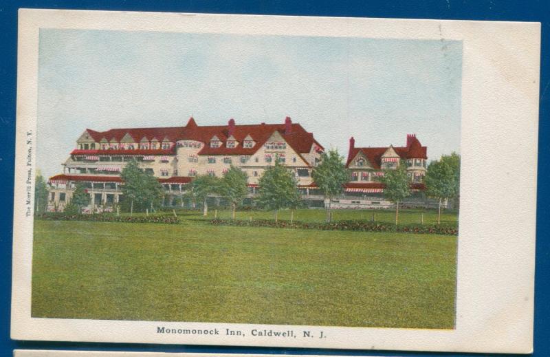 Monomonock Inn Caldwell New Jersey nj old litho postcard